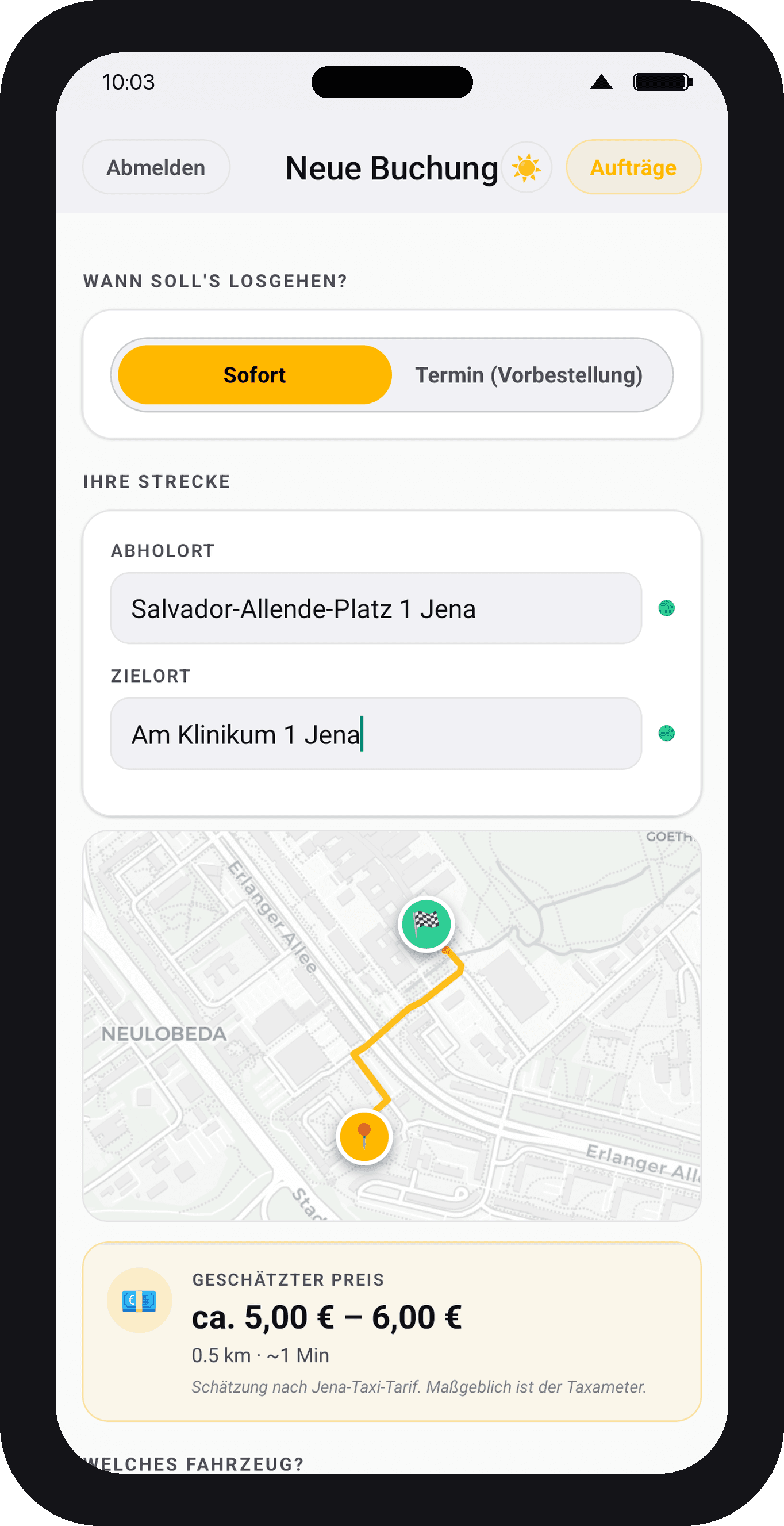 Taxi Lotte App-Vorschau